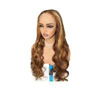 Postiche Femme Perruque Lace Front Wig 13x6 Cheveux Humains Blond Miel Ombré Ondulé Sans Colle Pré-épilée Postiche Cheveux Femme(18inch)