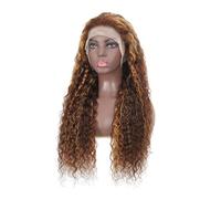 Postiche Femme Perruques Lace Front Wigs ondulées ombrées 13x4, cheveux humains pré-épilés, couleur blond miel #4/27, sans colle, for femmes Postiche Cheveux Femme(30inch)
