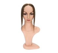 Postiche Femme Postiche invisible en cheveux humains for femmes, 25 cm, ligne de cheveux naturelle, perte de cheveux, crochet à la main, nœud simple Postiche Cheveux Femme(Dark brown)