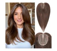 Postiche Femme Postiches en cheveux humains de 12 pouces for femmes, postiches en cheveux humains véritables, postiches en cheveux blond clair ombré, base en dentelle respirante fabriquée à la main Po