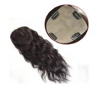 Postiche Femme Topper de cheveux humains bouclés ondulés for femmes couleur naturelle cheveux vierges européens 12x13 cm base de peau de soie respirante clip en morceaux de cheveux humains ondulés Pos