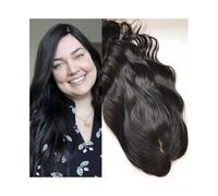 Postiche Femme Topper de cheveux humains européens 12x13CM, base de peau supérieure en soie avec PU autour et 4 clips, morceaux de cheveux vierges ondulés naturels de 8 à 22 pouces for cheveux clairse