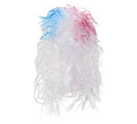 Postiche Homme Longue Bou Blanche pour Cosplay et Fête Punk | Fibre Chimique, Style Rock And Roll, Usage Déguisement Adulte, Réutilisable, Ajustement Confortable, Blanc