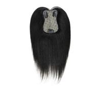 Postiche humain avec clips - Remy Hair Toppers for femme - Naturel - for cheveux fins - 7 x 11 cm(Black,12 inch)