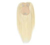 Postiche humain avec clips - Remy Hair Toppers for femme - Naturel - for cheveux fins - 7 x 11 cm(Blonde,8 inch)