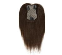 Postiche humain avec clips - Remy Hair Toppers for femme - Naturel - for cheveux fins - 7 x 11 cm(Dark brown,10 Inch)