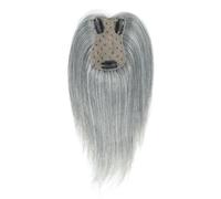 Postiche humain avec clips - Remy Hair Toppers for femme - Naturel - for cheveux fins - 7 x 11 cm(Grey,8 inch)