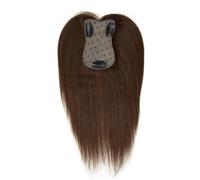 Postiche humain avec clips - Remy Hair Toppers for femme - Naturel - for cheveux fins - 7 x 11 cm(Medium Brown,12 inch)