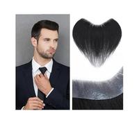 Postiche invisible en forme de V for homme, postiche cheveux naturels fins Perruques homme(2x16cm)