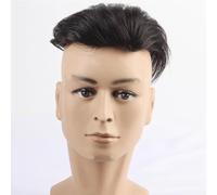 Postiche Mono Pour Hommes SystèMes De Remplacement De Cheveux Humains,Noir Naturel,Densité 120%,RevêTement Poly Autour(black,13x18)
