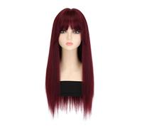 Postiche postiche pour cheveux longs - Couleur unique - Pour Halloween, vacances, bal masqué - Accessoires photo