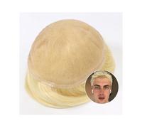 Postiche pour cheveux pour hommes Postiche en cheveux humains for homme #613 blond, cheveux raides, système de postiche respirant en dentelle intégrale Postiche invisible et respirant pour hommes