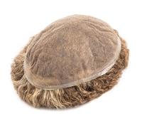 Postiche pour cheveux pour hommes Postiche homme en dentelle intégrale 15 mm, cheveux bouclés et respirants, prothèse capillaire naturelle Postiche invisible et respirant pour hommes
