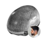 Postiche pour homme Toupet for hommes 0,1-0,12 mm Injection de peau fine Base en PU Système de cheveux for hommes Unité Système de remplacement de cheveux humains indiens Prothèse de cheveux souples f