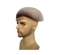 Postiche pour le front Afro Wave cheveux toupet unité noir hommes bouclés système de remplacement humains pleine dentelle(Ombre 60 Style)