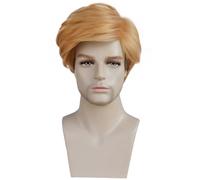 Postiche pour le front Perruque de cheveux courts for hommes dorés avec un Design moelleux, aspect respirant et naturel, perruque polyvalente for usage quotidien