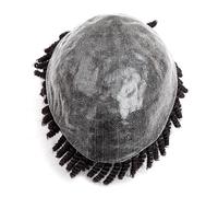 Postiche pour le front Perruques tressées for hommes, prothèse capillaire for, postiche de 0,1 mm, cheveux humains, dreadlocks(1#,8x10)