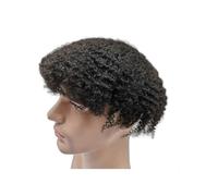 Postiche pour le front Toupet afro bouclé de 8 mm for hommes, avec prothèses capillaires en dentelle intégrale