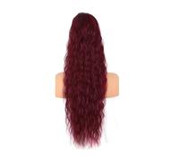 Postiche Queue De Cheval À Clipser For Femmes, Usage Quotidien, Extensions Synthétiques Longues Et Ondulées, Cordon Serrage, Cheveux Multicouches Pour un usage quotidien(Red)