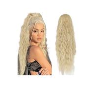 Postiche Queue De Cheval À Clipser For Femmes, Usage Quotidien, Extensions Synthétiques Longues Et Ondulées, Cordon Serrage, Cheveux Multicouches Pour un usage quotidien(Blonde)