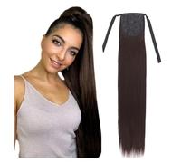 postiche queue de cheval Queue de cheval longue et lisse 81 cm, cheveux synthétiques résistants à la chaleur, cordon serrage, clip en faux, queue(Color 4,30inches)