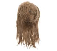 Postiche Rétro Brune pour Homme, Style Années 80, Fibres Synthétiques | Boucles Vintage, Pose Rapide, Aspect Théâtral, pour Fêtes Costumées et Soirées Déguisées