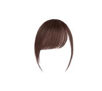 Postiche synthétique à frange aérienne for femmes, mini extension de faux cheveux noirs et bruns for filles Hair Extensions(Drk Brown)