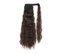 Postiche synthétique longue ondulée en maïs, queue de cheval enroulée sur pince à cheveux, Extensions ombrées brunes et blondes(4)