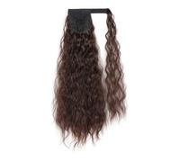 Postiche synthétique longue ondulée en maïs, queue de cheval enroulée sur pince à cheveux, Extensions ombrées brunes et blondes(M2-33)