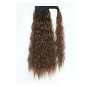 Postiche synthétique longue ondulée en maïs, queue de cheval enroulée sur pince à cheveux, Extensions ombrées brunes et blondes(M2-30)