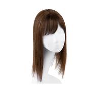 Postiche toupet en Fiber synthétique for femmes, Extension de frange à Clip, faux naturel Invisible, une pièce Ponytail Extension(Light brown)