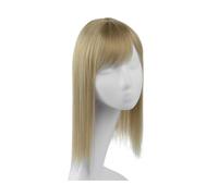 Postiche toupet en Fiber synthétique for femmes, Extension de frange à Clip, faux naturel Invisible, une pièce Ponytail Extension(Natural Blonde)