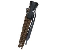 Postiche tressé en forme de ruban pour queue de cheval, pince à cheveux haute température, fibre synthétique, tresse pour une coiffure rapide, perruques tressées synthétiques pour femmes