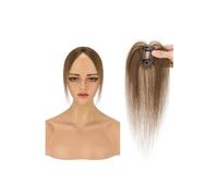 Postiches à clipser avec frange centrale en cheveux naturels, couverture 360° 3D, for femmes, frange française for un usage quotidien Extensions de cheveux(Dark Brown)