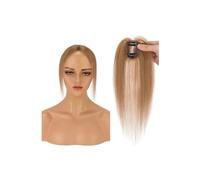 Postiches à clipser avec frange centrale en cheveux naturels, couverture 360° 3D, for femmes, frange française for un usage quotidien Extensions de cheveux(Light Brown)