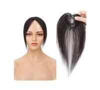 Postiches à clipser avec frange centrale en cheveux naturels, couverture 360° 3D, for femmes, frange française for un usage quotidien Extensions de cheveux(Natural black)