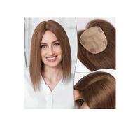 Postiches capillaires for femmes, 30 cm, cheveux naturels, 12,7 x 14 cm, grande couverture for les cheveux clairsemés Extensions de cheveux(With Bangs,Light brown)