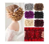 Postiches Cheveux Chignon Messy Bun Hair Piece Wave Curly Hair Buns Extension avec Peignes Synthétique Épais Chignon Postiche Clip en Queue de Cheval Chouchous Cheveux Pièces for Femmes Postiche Chign
