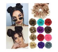 Postiches Cheveux Chignon Messy Bun Morceau De Cheveux Updo Faux Chouchous Extension De Queue De Cheval Synthétique Ondulés Bouclés Bande Élastique Cheveux Chignon Chignons for Femmes Filles Postiche