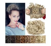 Postiches Cheveux Chignon Peignes synthétiques Messy Bun Hair Piece Wave Curly Dish Hair Bun Extension Épais Curly Chignon Hairpiece Clip in Scrunchies Ponytail Extension for les femmes Postiche Chign