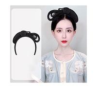 Postiches Cheveux Chignon Perruque chignon synthétique chinoise ancienne, couvre-chef Hanfu élégant, coiffure ancienne, accessoire de photographie et de danse, perruques noires for femmes Postiche Chi