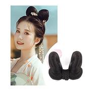 Postiches Cheveux Chignon Perruque synthétique chinoise ancienne, coiffure Hanfu, chignon élégant, couvre-chef rétro, perruques de Cosplay for femmes chinoises anciennes, accessoires Postiche Chignon
