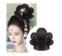 Postiches Cheveux Chignon Perruque synthétique chinoise ancienne, coiffure Hanfu, chignon élégant, couvre-chef rétro, perruques de Cosplay for femmes chinoises anciennes, accessoires Postiche Chignon