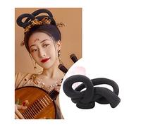 Postiches Cheveux Chignon Perruque synthétique chinoise ancienne, coiffure Hanfu, chignon élégant, couvre-chef rétro, perruques de Cosplay for femmes chinoises anciennes, accessoires Postiche Chignon