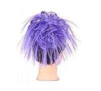 Postiches Cheveux Chignon Tousled Updo Messy Bun Hair Piece Straight Curly Mix Extensions de Queue de Cheval Faux Synthétique Bande Élastique Chouchous Postiche for Femmes Filles Postiche Chignon (Co