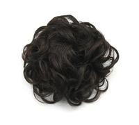 Postiches Chignon Chignon bouclé en désordre noir brun cheveux Chignon élastique cheveux Chignon beignet rouleau morceau de cheveux chouchous Extensions de Cheveux Chignon(Dark Brown)