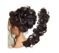 Postiches Chignon Chignon en désordre morceau de cheveux bouclés cheveux ondulés chignon chouchous Extensions longues Extensions de queue de cheval queue de cheval bricolage enrouler autour des cheveu