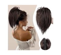 Postiches Chignon Chignon en désordre morceau de cheveux pince à pince dans les chignons de cheveux morceau de cheveux for les femmes droite courte haute queue de cheval Extension ébouriffée chignon F