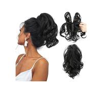 Postiches Chignon Extensions capillaires synthétiques à pince en queue de cheval, postiche, chignon, faux cheveux naturels noirs et blonds, fausse queue de cochon for femmes, bricolage Extensions de C