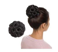 Postiches Chignon Pince à griffe synthétique en Chignon faux cheveux Chignon Chignon postiche noir brun blond femmes bouclés Chignon Chignon cheveux Extensions de Cheveux Chignon(Dark brown)